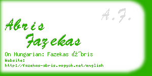 abris fazekas business card